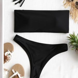 Zaful Black Bandeau Swimsuit Top